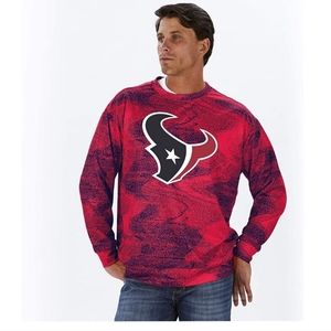 NWT Houston Texans /Zubaz Men's Static Long-Sleeve Active Tee